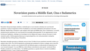 Novavision punta a Middle east, Cina e Sud America