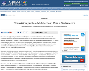 Novavision punta a Middle East, Cina e Sud America